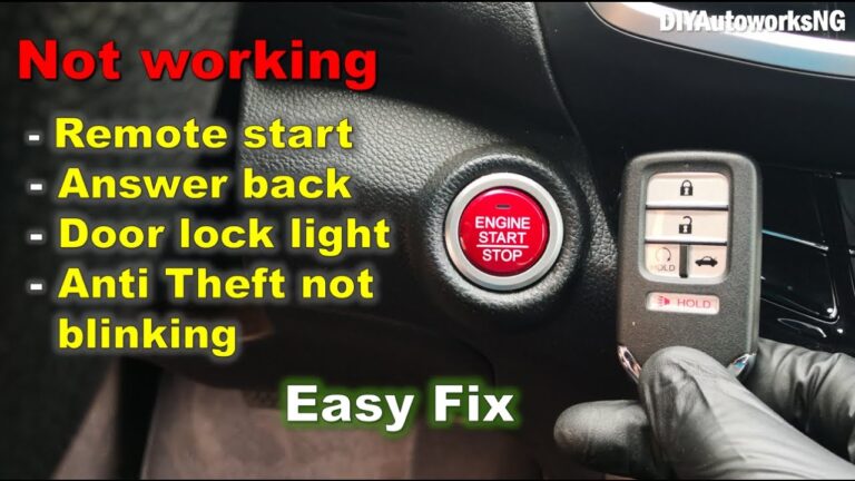 Remote Start Not Working